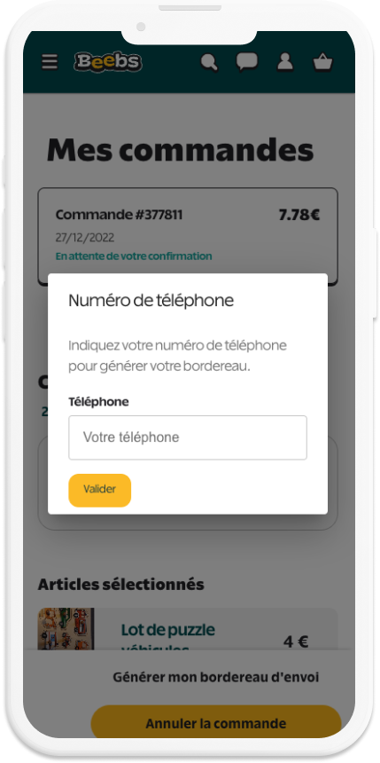 Comment valider une vente en générant le bordereau sur le site web Beebs ?  – Beebs